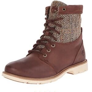 Timberland Women's Bramhall 6 Inch Harris Tweed Brown Lace Up Boots - Size 9